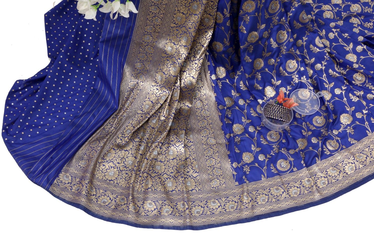 Katan Banarasi Silk Saree (Royal Blue)