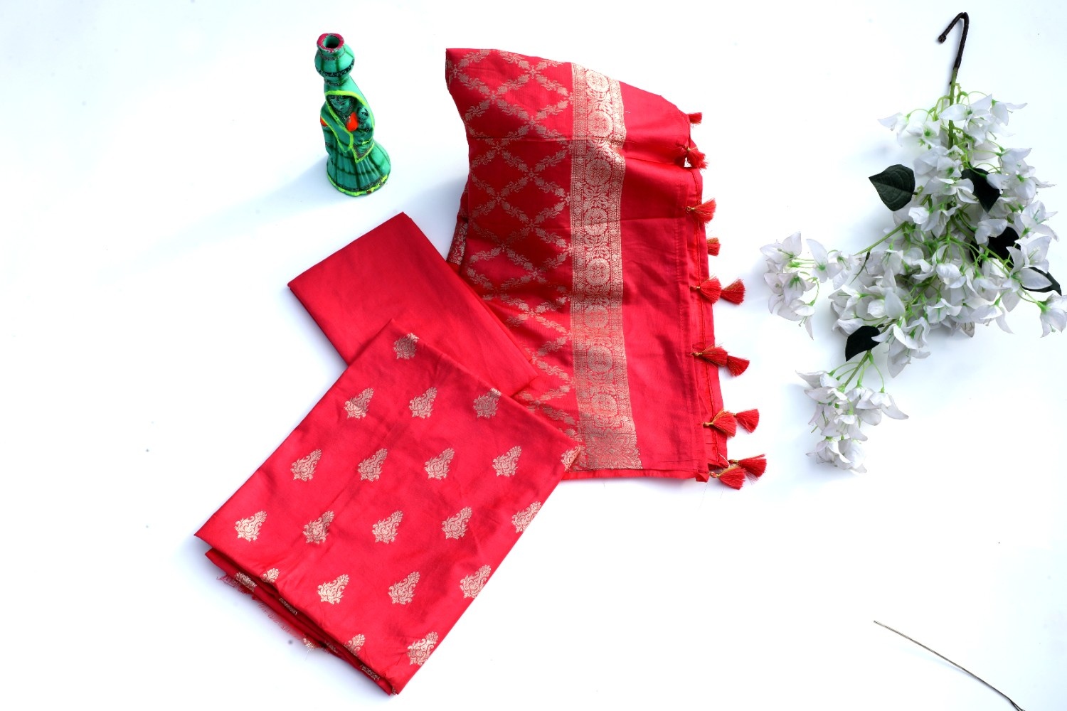 Pink Banarasi Silk Saree with Gold Zari Work