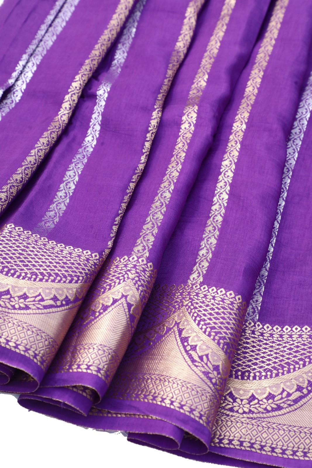Royal Purple Banarasi Silk Saree with Zari Work