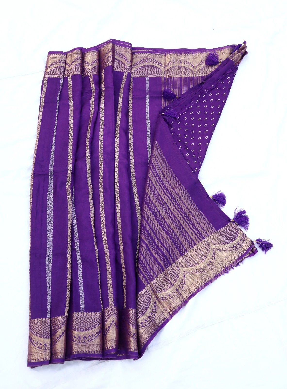 Royal Purple Banarasi Silk Saree with Zari Work